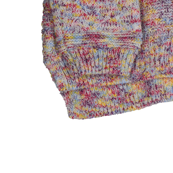 Time Tru Tunic Sweater Women XXL Pastel Cable Knit V Neck Boho Cozy Soft Girl - Picture 5 of 8